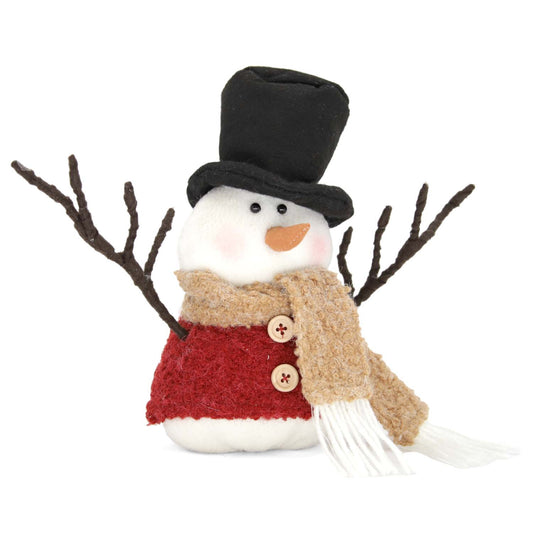 DXQ59314 - Little Fuzzy Plush Red Coat Top Hat Snowman