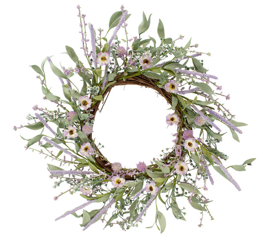 FAQ24607W - Lavender and Thistle Wreath 