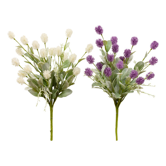 FAQ34806-2A - 2 Assorted Cream and Purple Thistle and Lamb's Ear Picks 