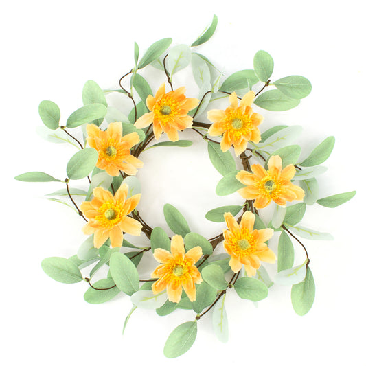 FAQ41734CL - Light Orange Flower Candle Ring 