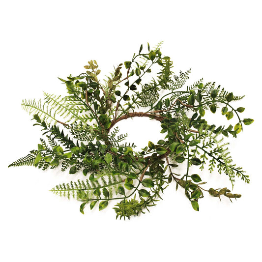 FAQ57844-4 - Leaf and Fern Candle Ring