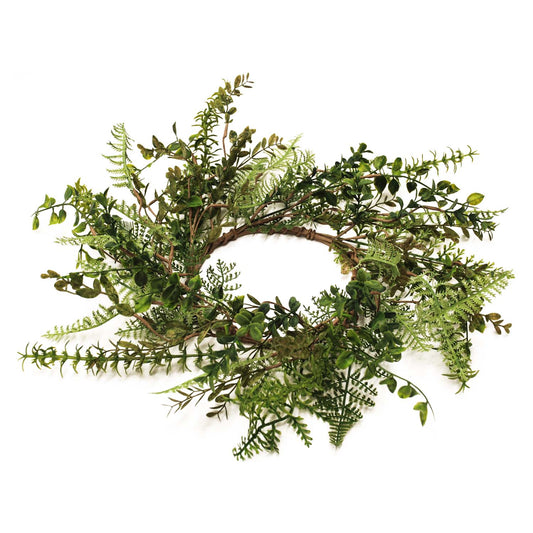 FAQ57844-6 - Leaf and Fern Large Candle Ring