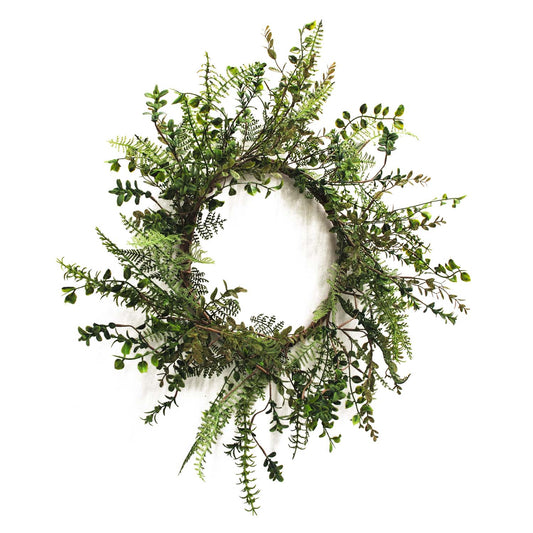 FAQ57844W - Leaf and Fern Wreath