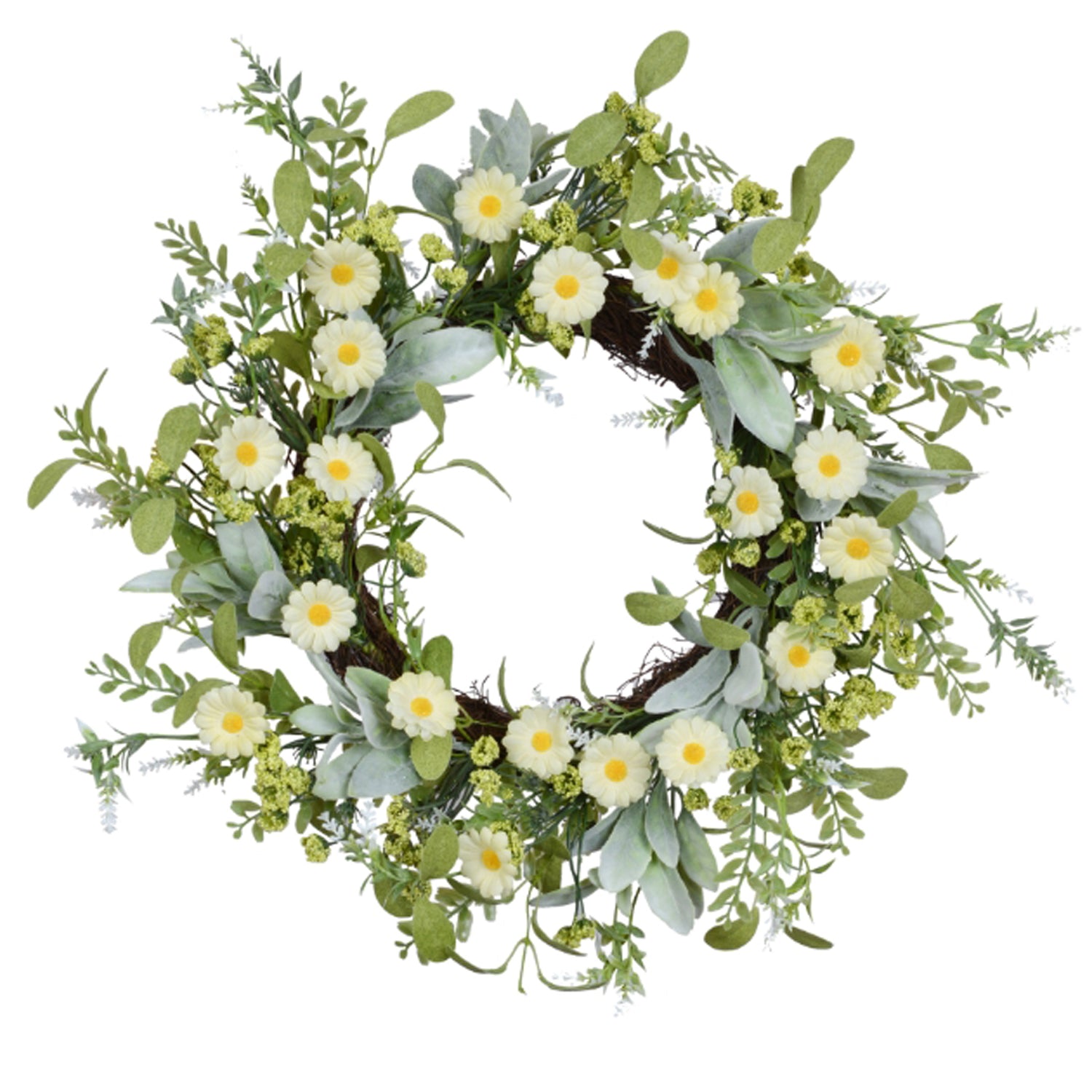 FAQ57846W - Daisy and Eucalyptus Wreath