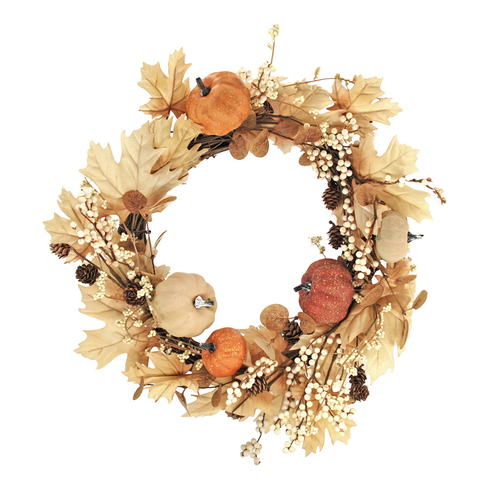 FFQ42846W - Maple and Pumpkins Wreath
