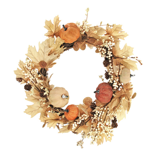 FFQ42846W - Maple and Pumpkins Wreath