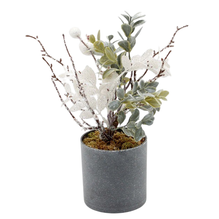 FXD39272T-9 - Small Sage Green and Snowberry Tree Planter 
