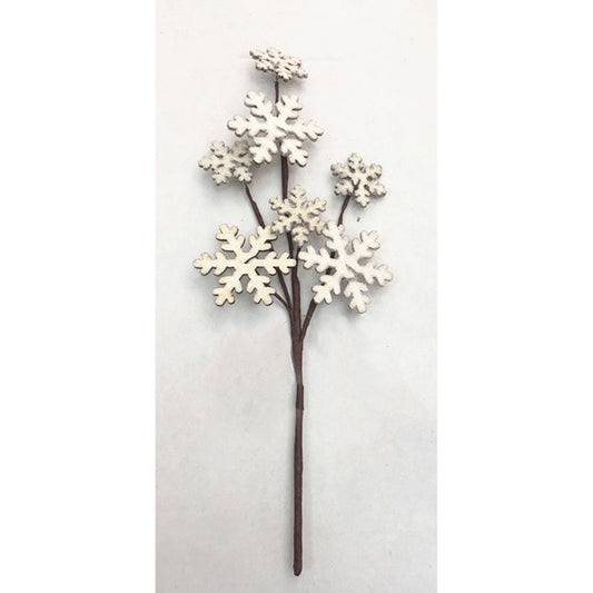 FXQ96670B - Wooden Snowflake Pick 