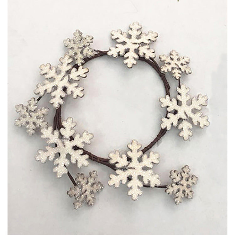 FXQ96670CL - Wooden Snowflake Candle Ring 