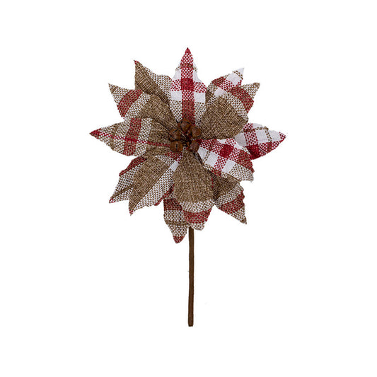 FXQ96760-6 - Medium Cranberry Check Poinsettia 