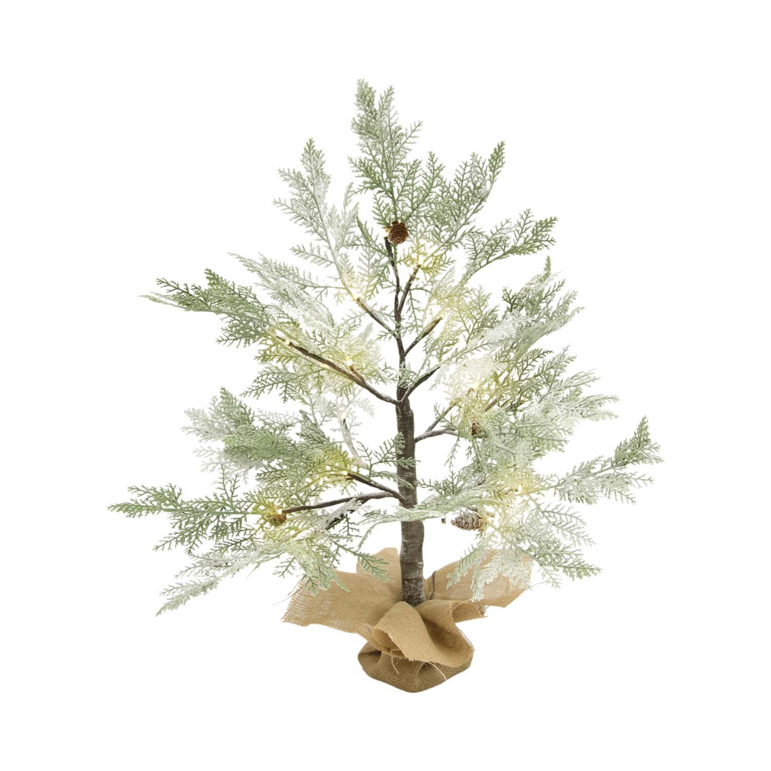 FXS59685 - Small Lighted Flocked Cedar Tree