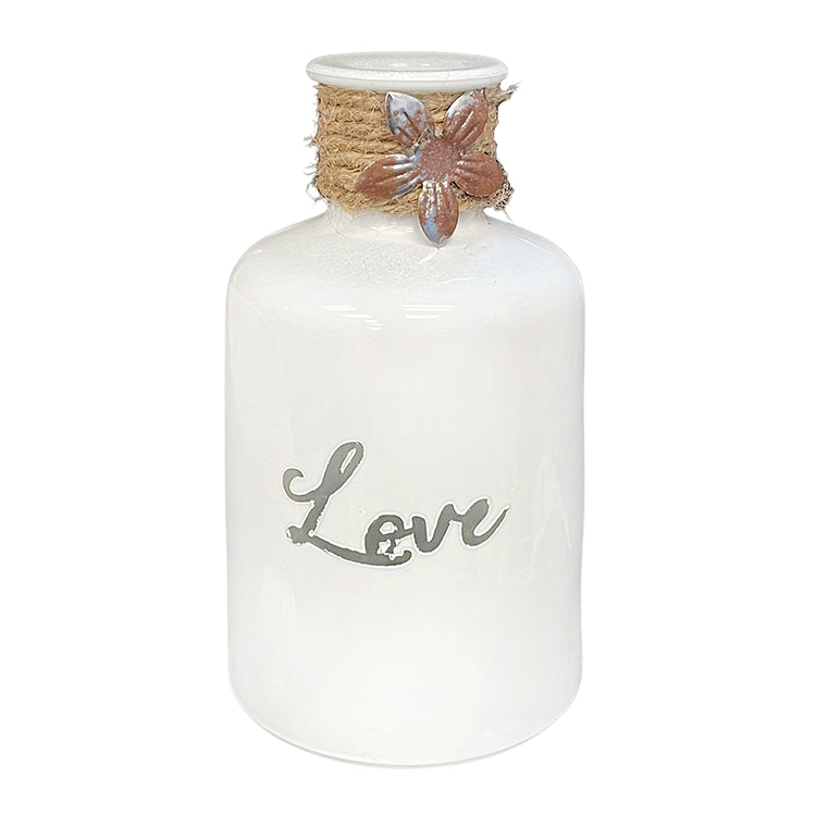 GAQ07785 - Love White Bottle with Flower 