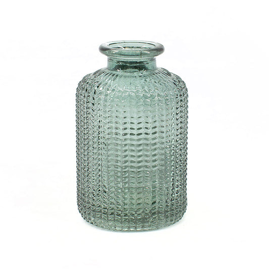 GAS41005 - Light Blue Textured Glass Jar 