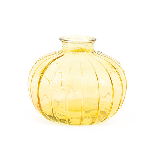 GAS41007 - Yellow Round Glass Vase 