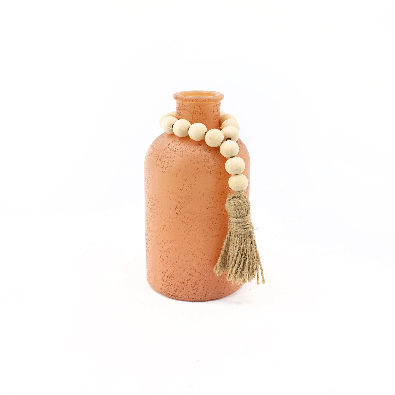 GAS41291 - Large Apricot Glass Jar with Beads 