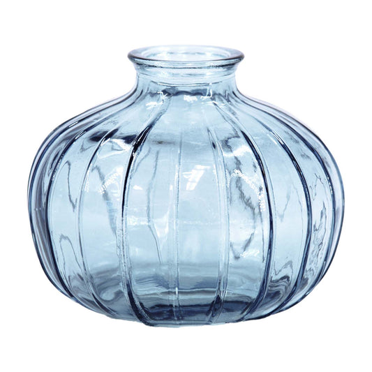 GAS57036 - Light Blue Ribbed Glass Jar