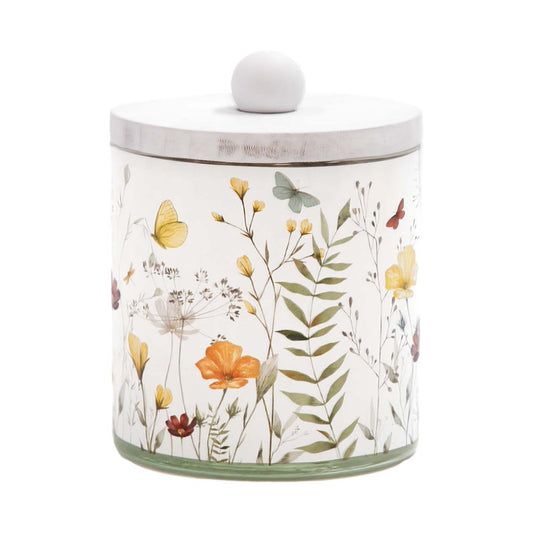 GAS57062 - Wildflower Glass Jar with Wood Lid
