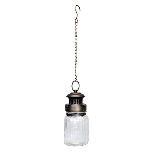 GXF43652 - Lighted Glass Jar with Hanger