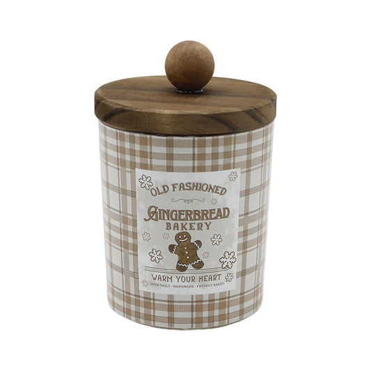 GXS39339 - Wood Lid Gingerbread Jar 