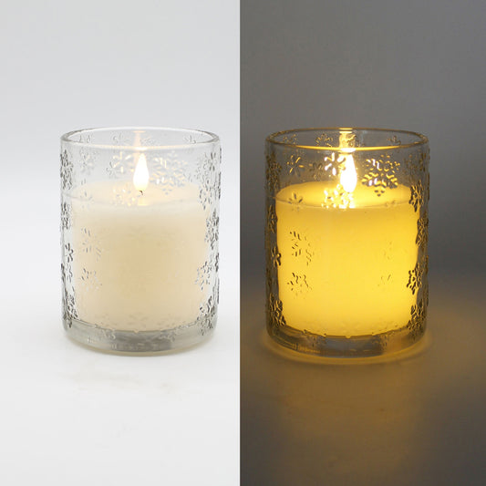 GXS43091 - Large Snowflake Glass Jar Candle