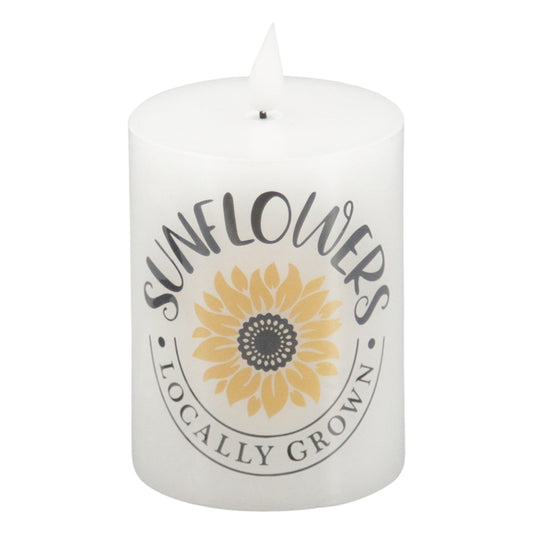 LAS34132 - Locally Grown Sunflowers Small LED Pillar 
