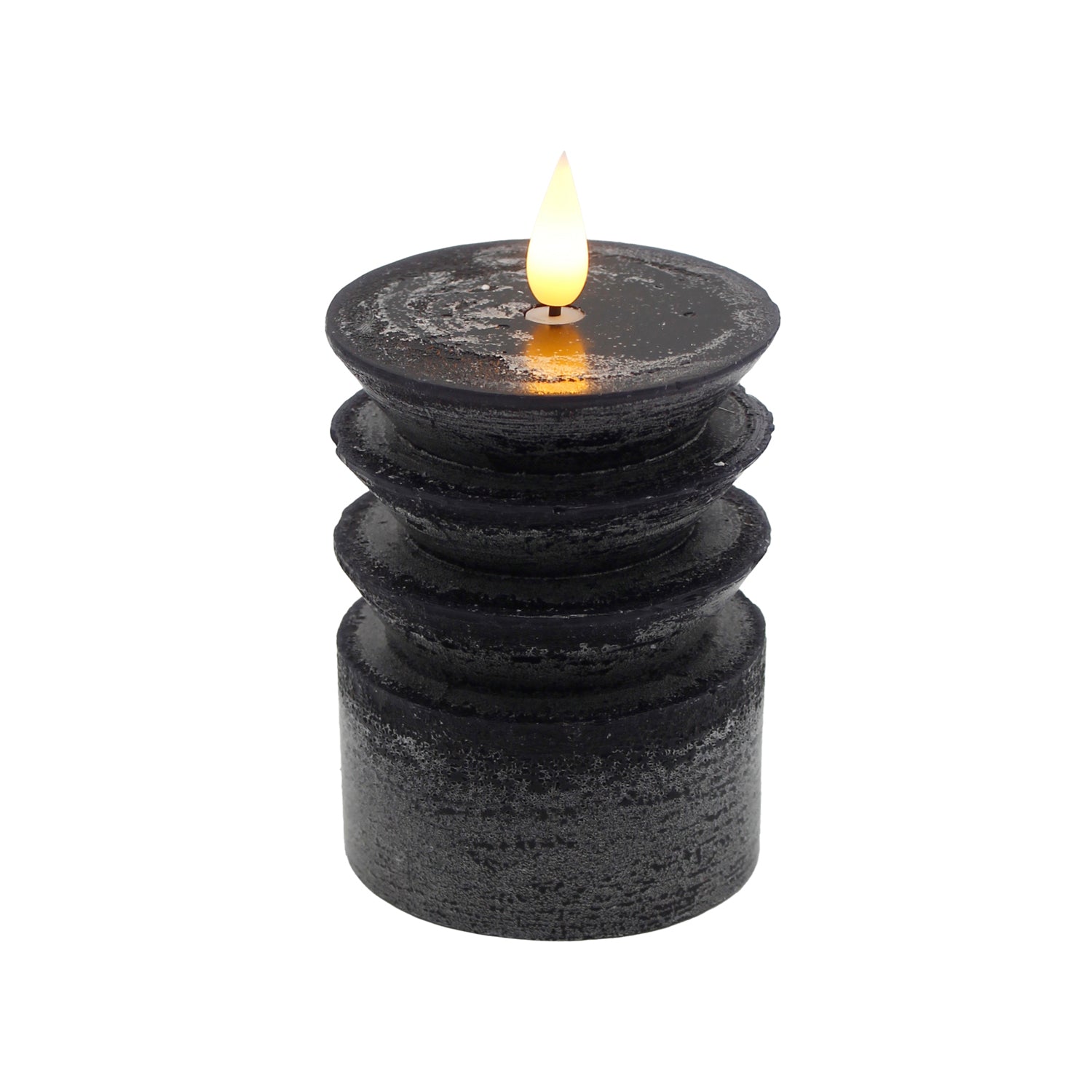 LAS57171 - Short Black Candlestick Look LED Candle