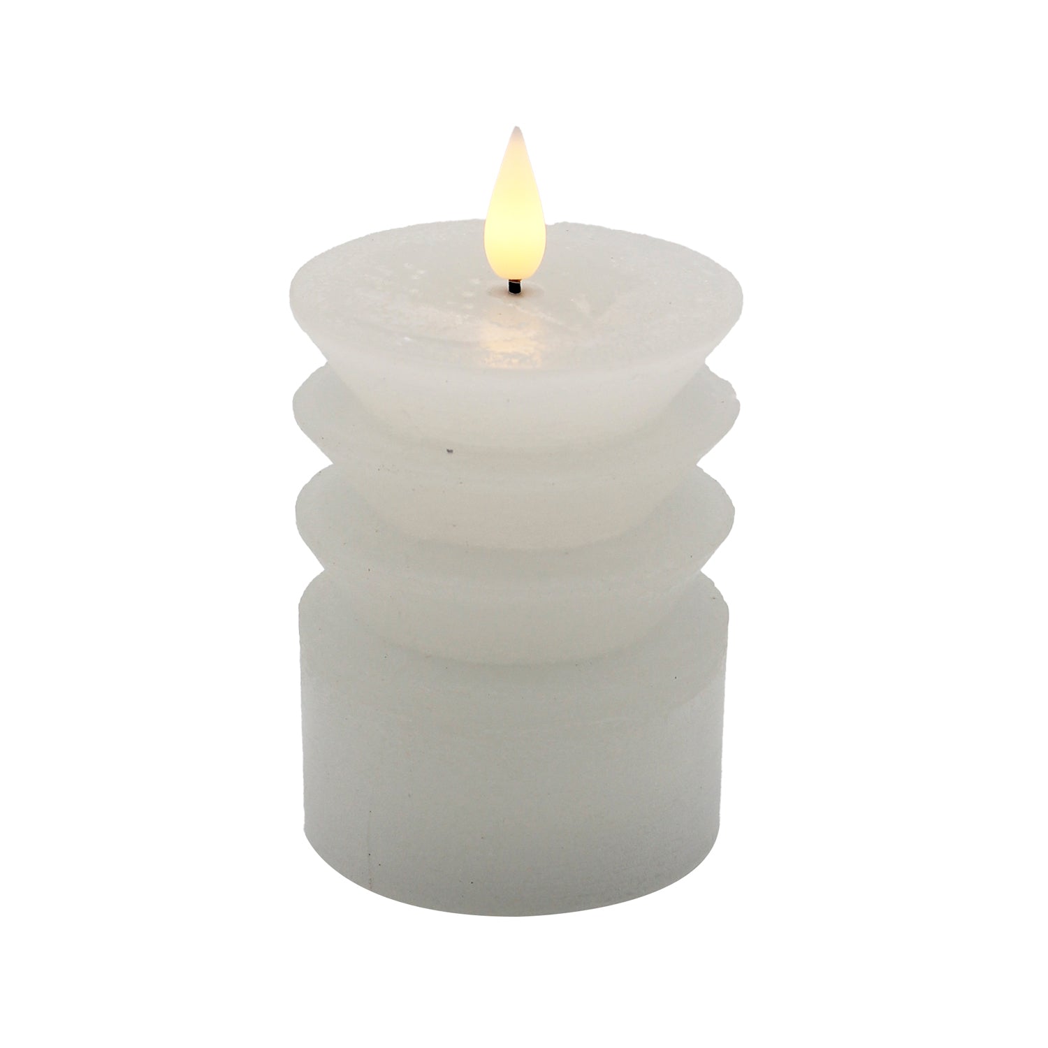 LAS57172 - Short White Candlestick Look LED Candle