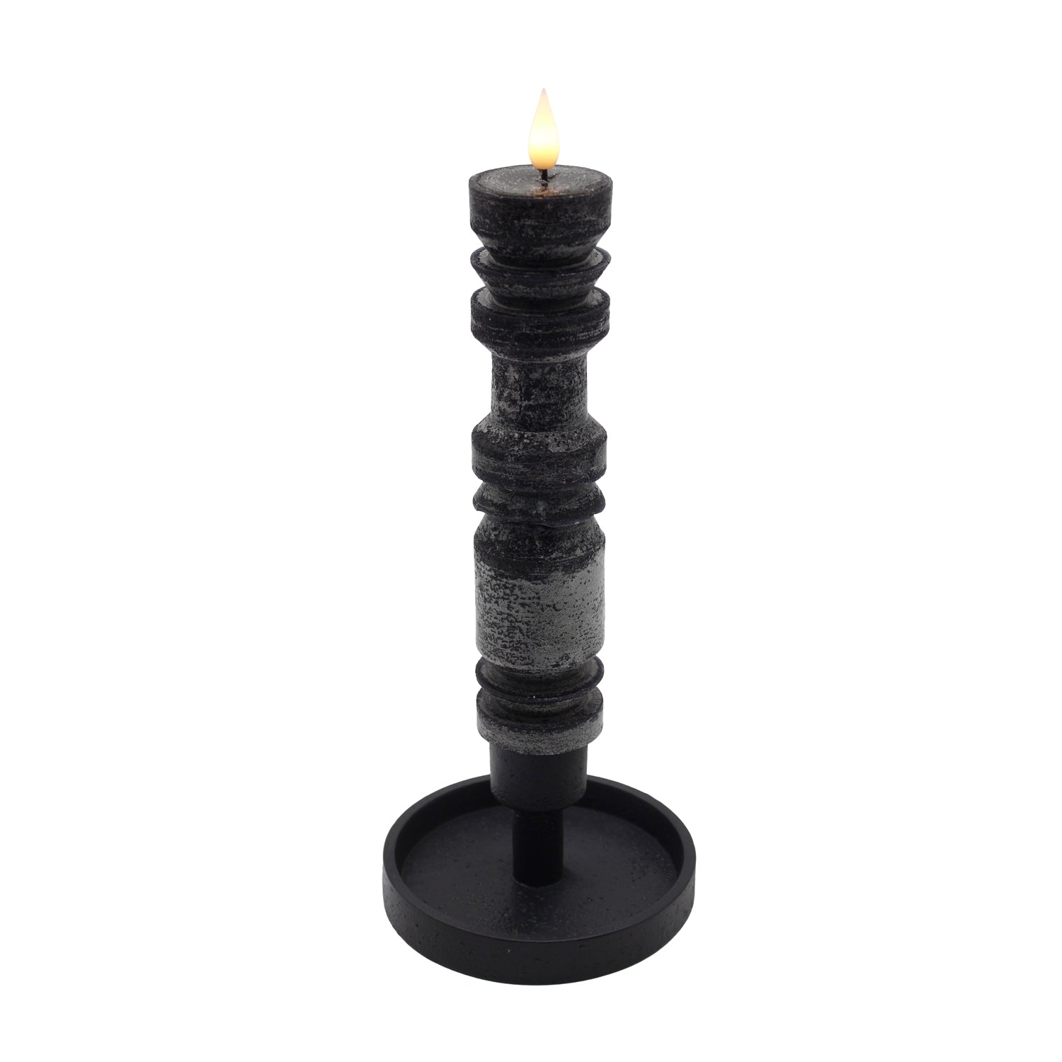 LAS57175 - Tall Black Candlestick Look LED Candle