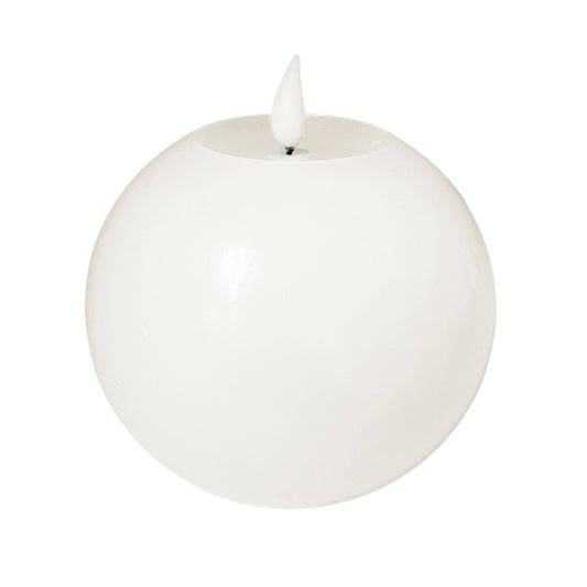 LXS13404T - Large White Round LED Candle 