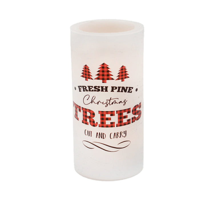 LXS26334 - Lodge Farm Fresh Xmas Trees Pillar LED