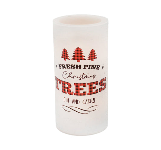 LXS26334 - Lodge Farm Fresh Xmas Trees Pillar LED