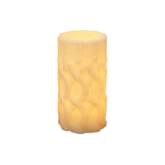 LXS39315T - Medium Braided LED Pillar Candle 