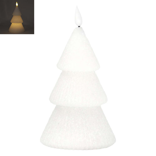 LXS59104T-LG - Large White Tiered Tree LED Candle