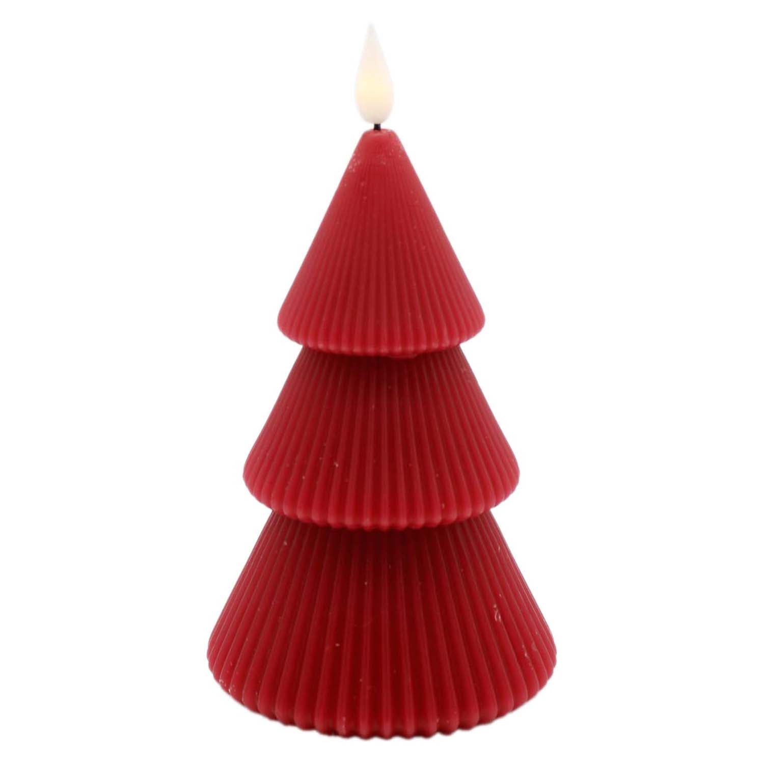 LXS59106T-LG - Large Red Tiered Tree LED Candle