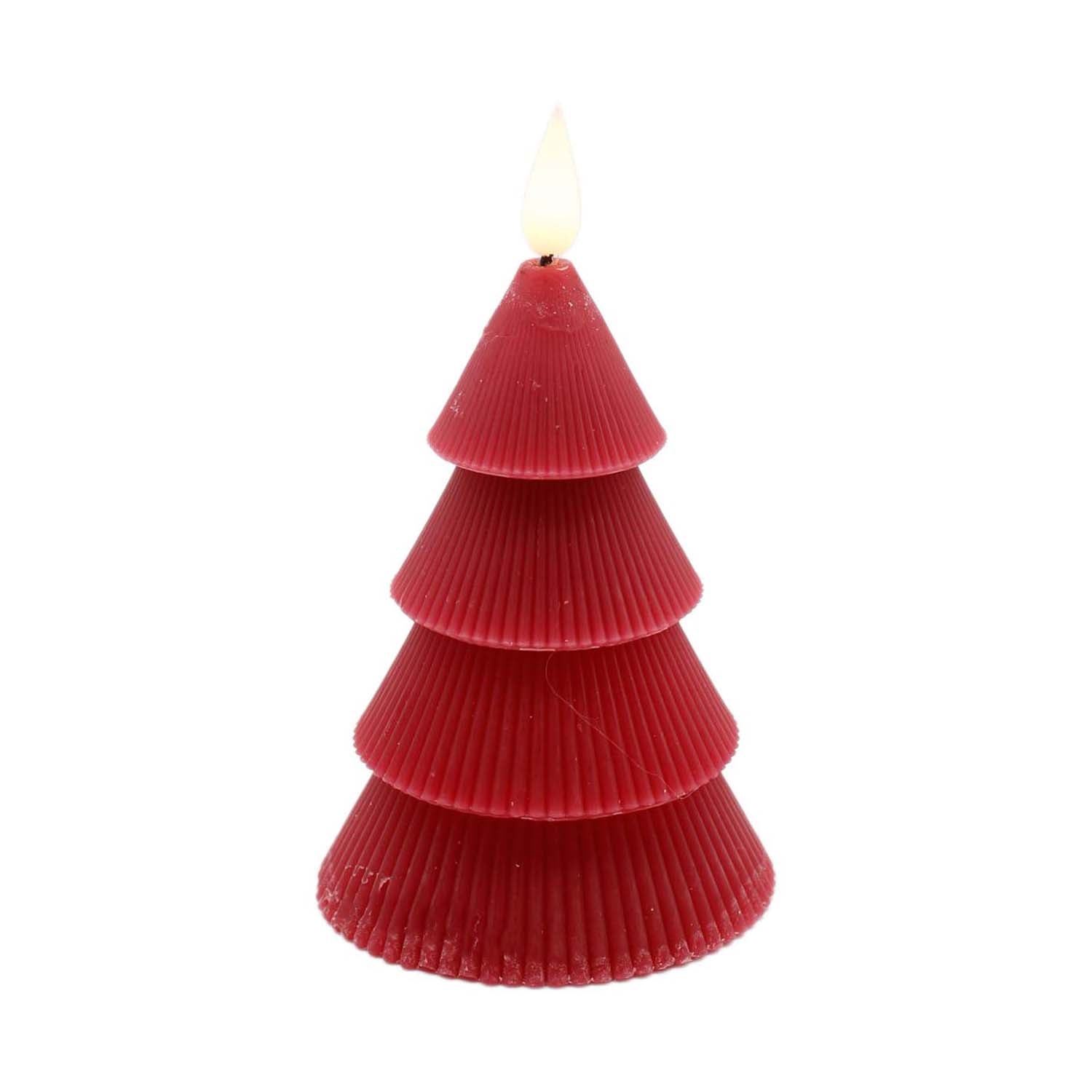 LXS59106T-SM - Small Red Tiered Tree LED Candle