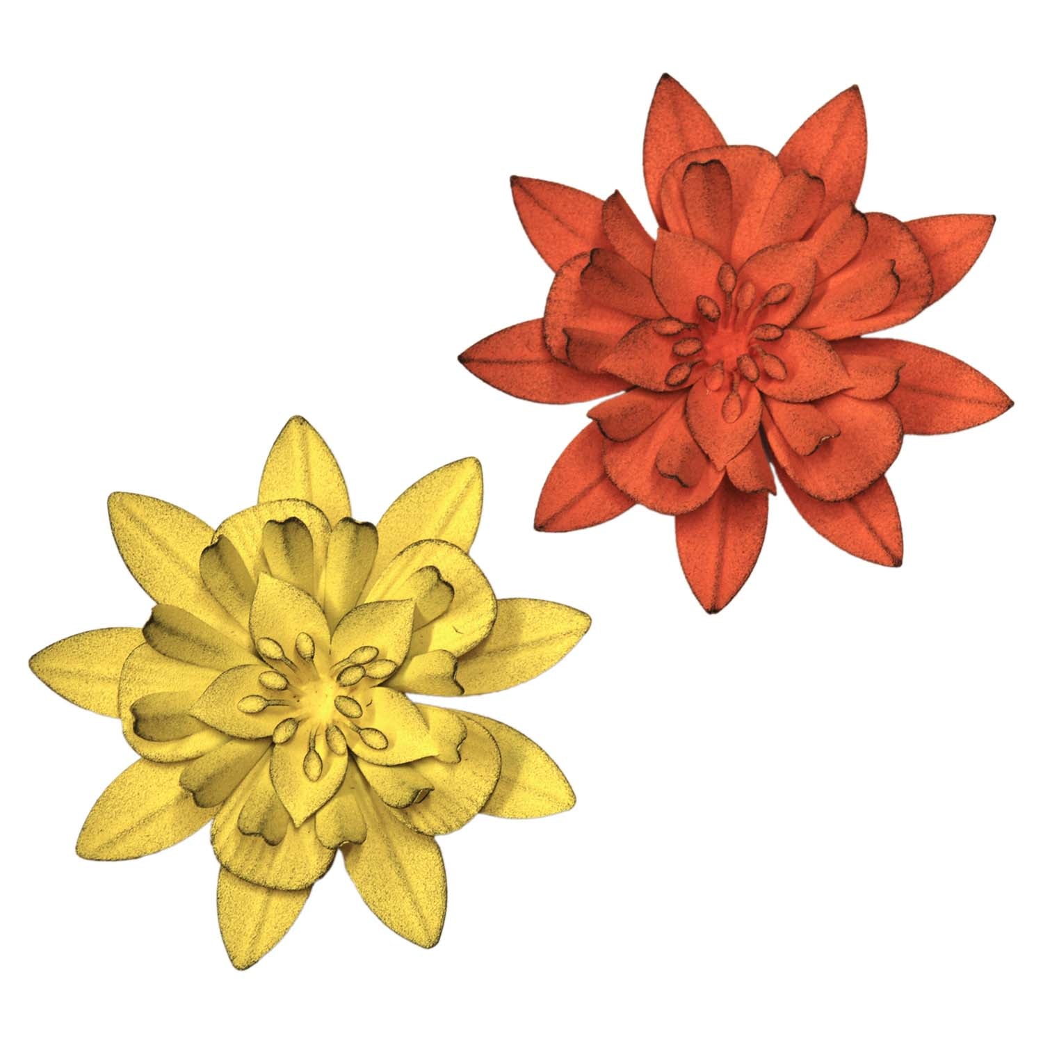MAF57053-2A - 2 Assorted Yellow and Orange Flower Magnets