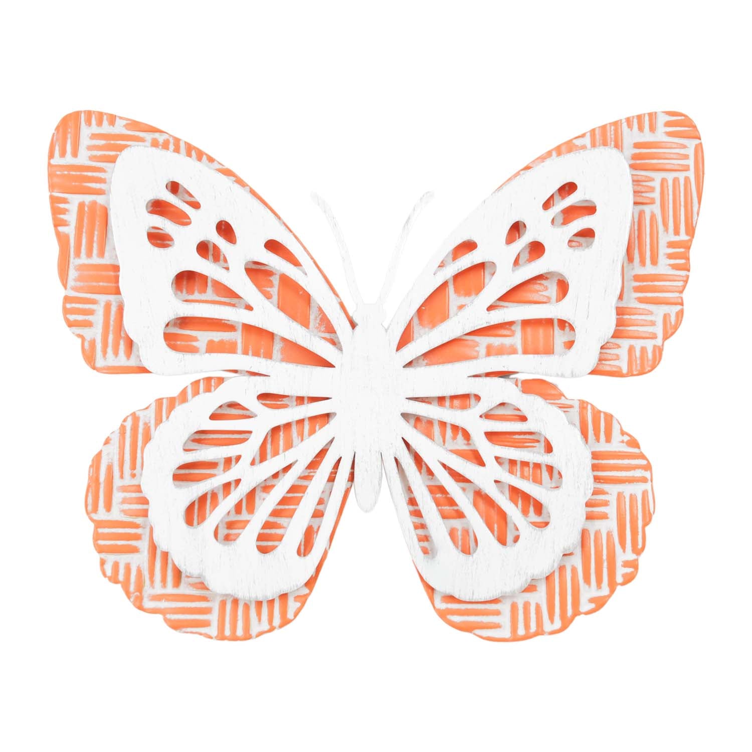 MAF57070 - Small Metal Orange and White Butterfly Hanger