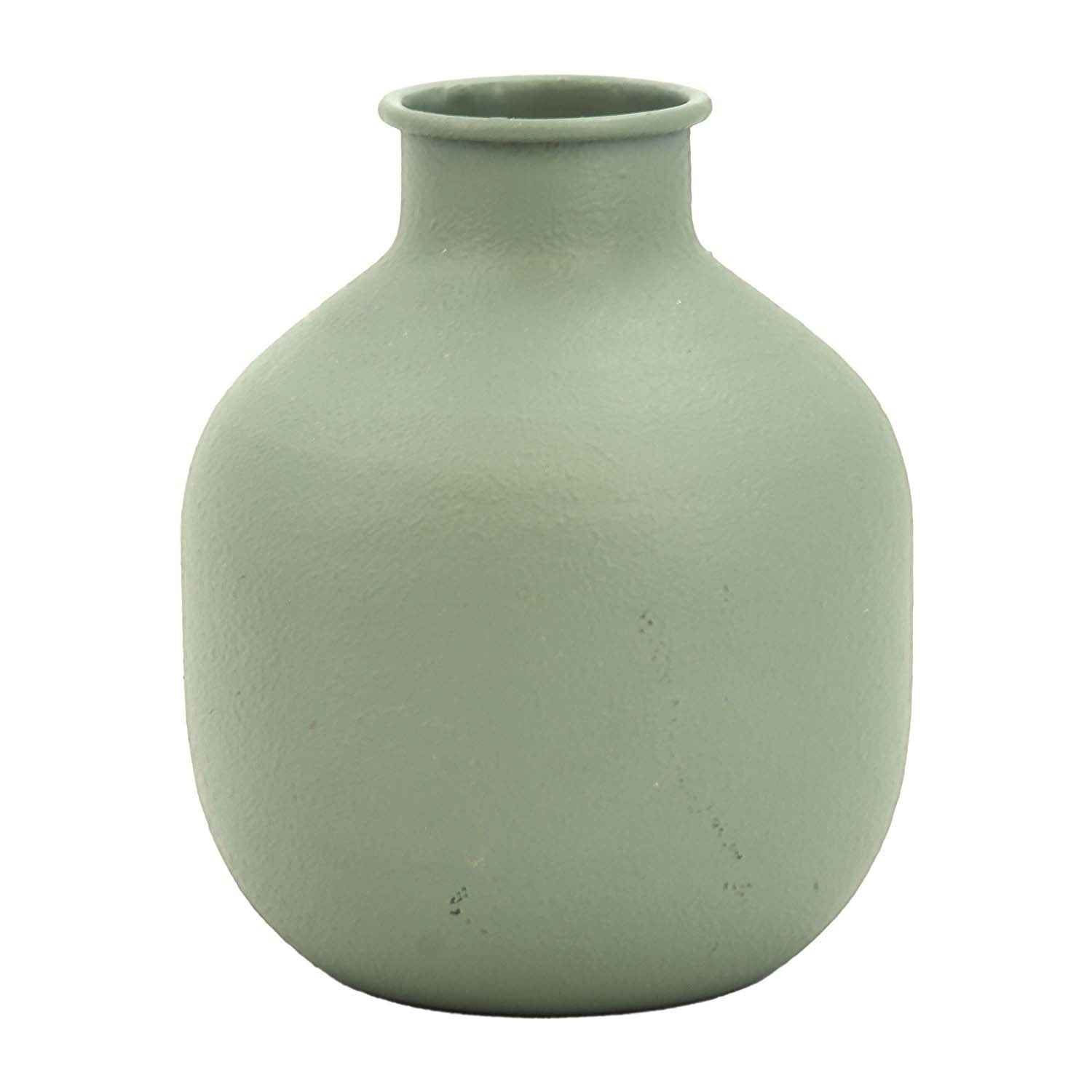 MAF57120 - Round Green Metal Vase