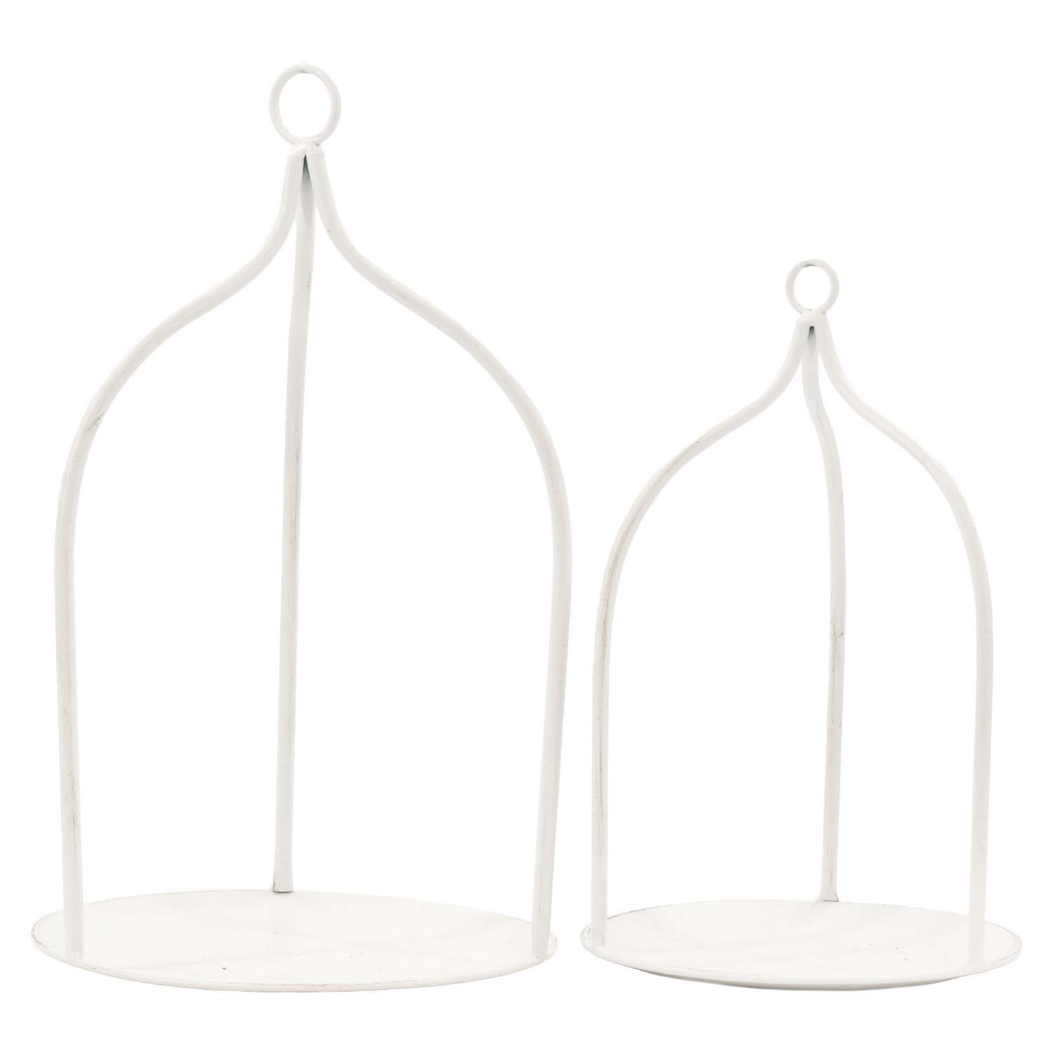 MAF57737-2S - Set of 2 Large White Open Lanterns