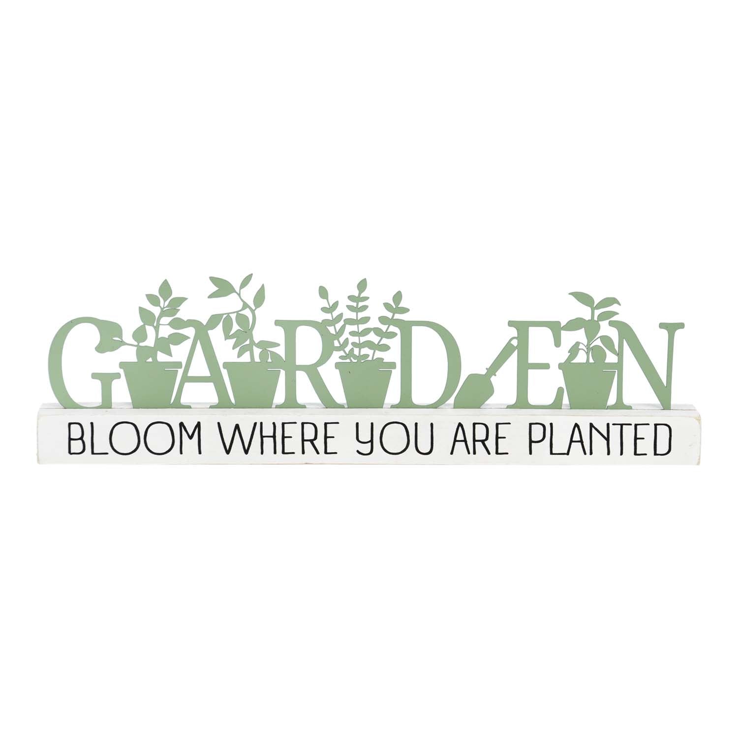 MAF57757 - Wood and Metal Garden Block Sign