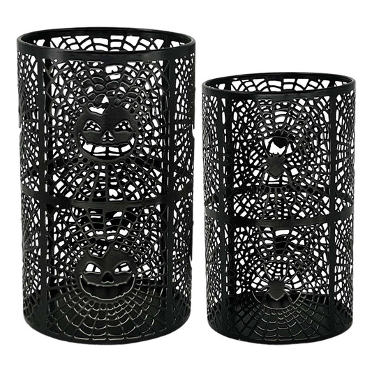 MFF58823-2A - 2 Assorted Black Cutout Halloween Lanterns