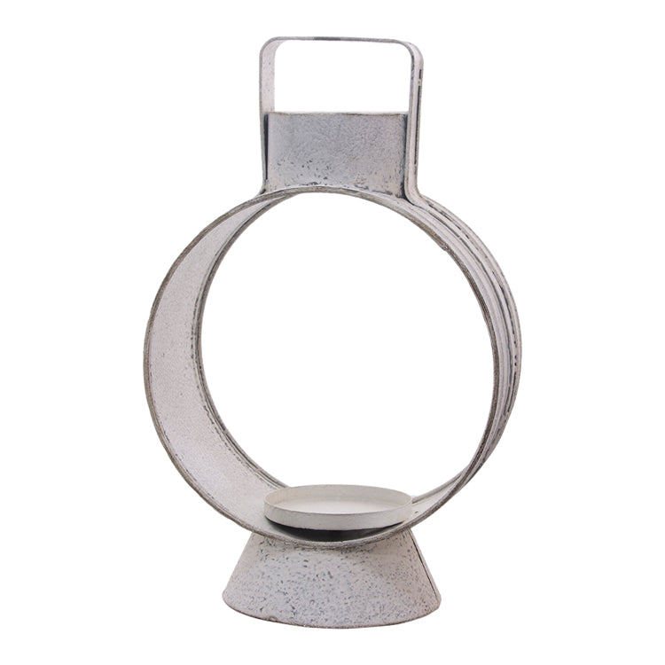 MXF09096 - Large White Open Round Lantern 