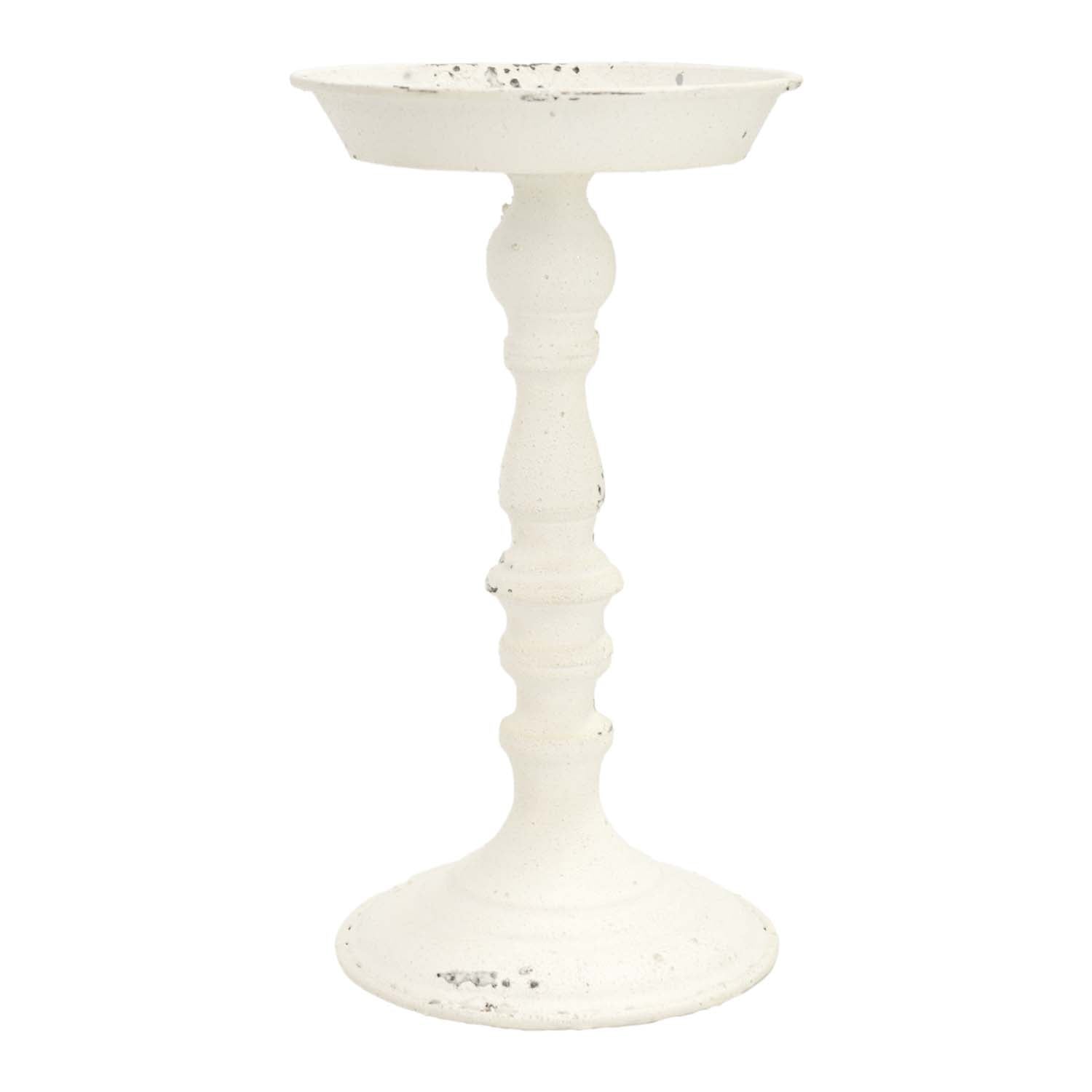 MXF43648 - Tall White Metal Candle Holder on Stand