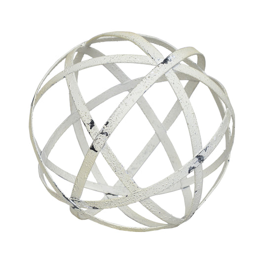 MXF43653 - Large White Metal Orb Bowl Filler