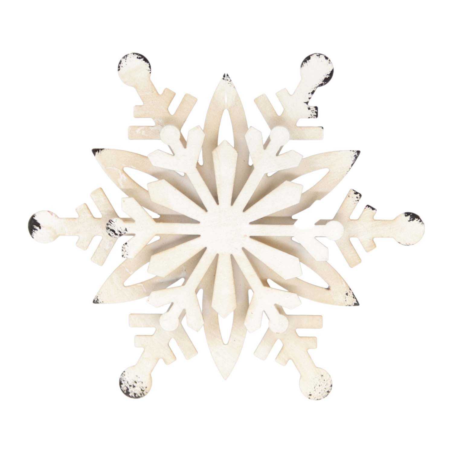 MXF59786 - Distressed White Cutout Snowflake