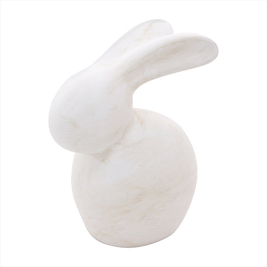 PAF11248 - Long eared White Resin Bunny 