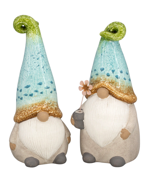 PAF24753-2A - 2 Assorted Blue and Green Hat Gnomes 