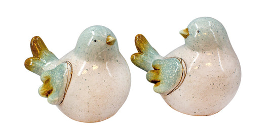 PAF24781-2A - 2 Assorted Blue and White Porcelain Birds 