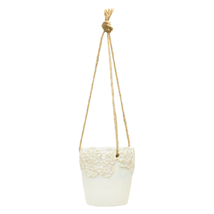 PAF34163 - Large Resin Flowery Hanging Planter 