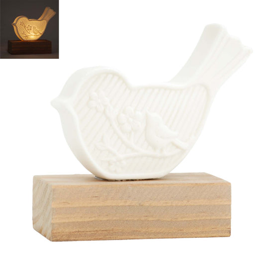 PAF57156 - Lighted Bird on Block